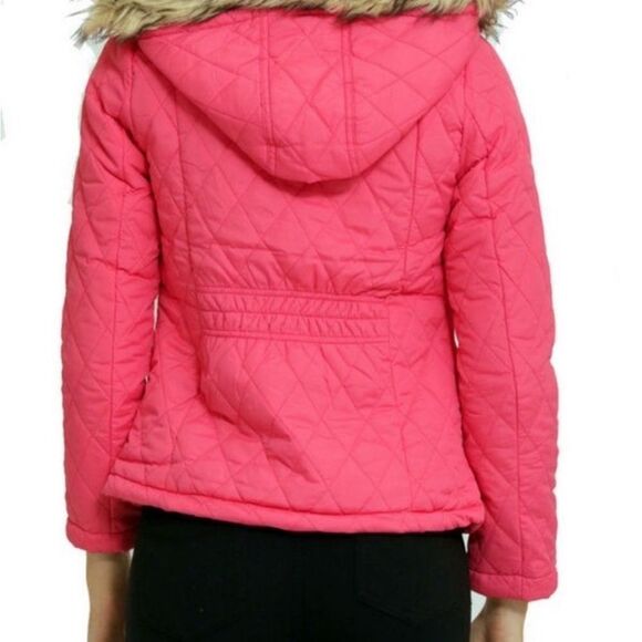 GIRLS Pink Winter Puffer Jacket - Picture 2 of 3